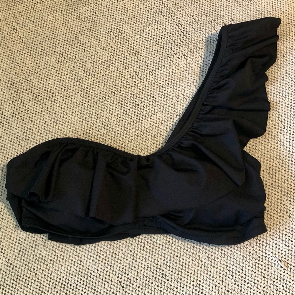 H&M One Shoulder Ruffle Swim Top